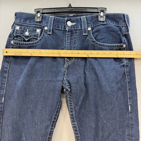 True Religion Men's Jeans 34 Dark Blue Skinny Pocket Flap Preppy Normcore Jeans - Picture 11 of 14